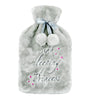 Luxury Plush Faux Fur Hot Water Bottle With Embroidery